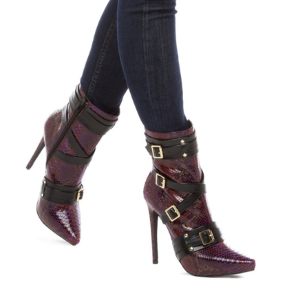 Justfab Corsia Python Snake Booties - image 4